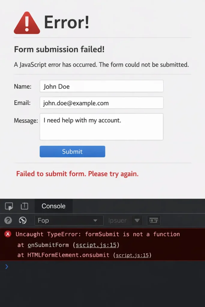 error javascript form wordpress